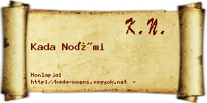 Kada Noémi névjegykártya