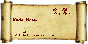 Kada Noémi névjegykártya